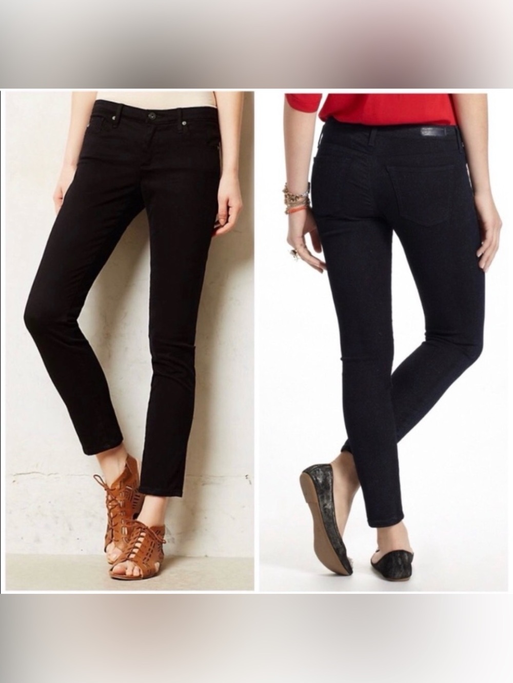 AG Adriano Goldschmied Stevie Ankle Plush Black Slim Straight Jeans. Size 26